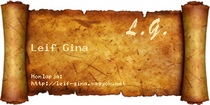 Leif Gina névjegykártya